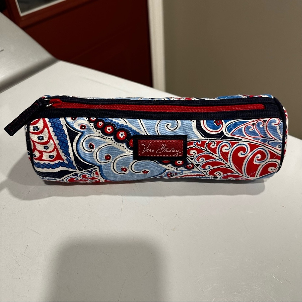 Vera Bradley Seaside Cosmetic Brush Case in Cotton Canvas